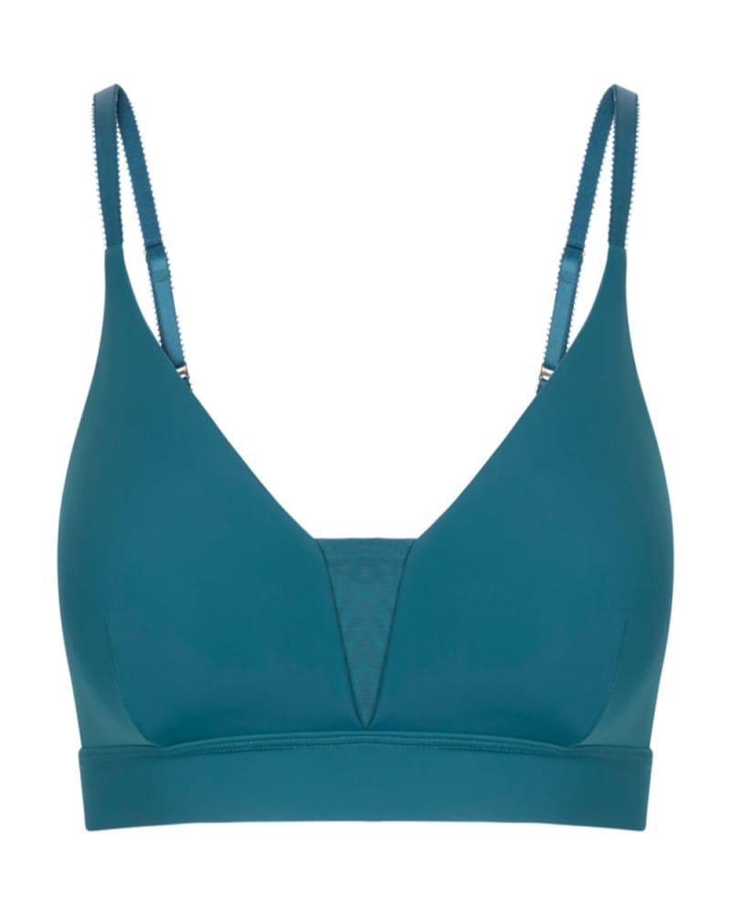 Front of a size Large Julie Soft Bra in Blue Ocean Coral by Uwila Warrior. | dia_product_style_image_id:274327